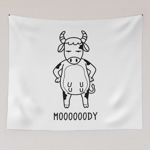 Item preview, Moooooody cow shirt Whimsy cows Wortwitz ox designed and sold by BornDesign.