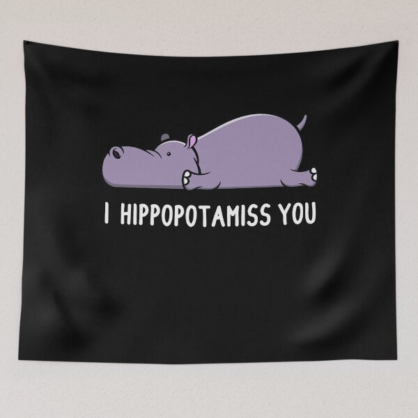 Item preview, I hippopotamiss you hippo hippo puns designed and sold by BornDesign.