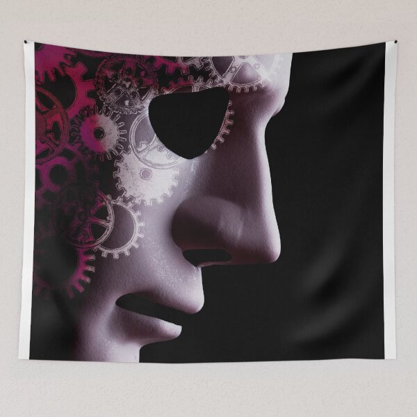 Item preview, A.I. robotic face close up with cogs designed and sold by simonbratt.