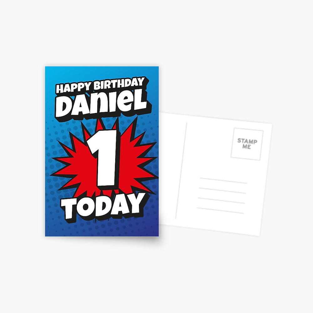 Carte De Vœux Joyeux Anniversaire Daniel 1 Aujourd Hui Kapow Wow Wham Bam Blast Design De Cartes De Vœux Par Ltfrstudio Redbubble