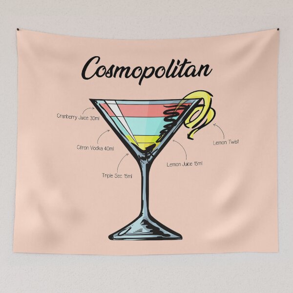 Item preview, Cosmopolitan Cocktail Recipe designed and sold by HuckleberryArts.