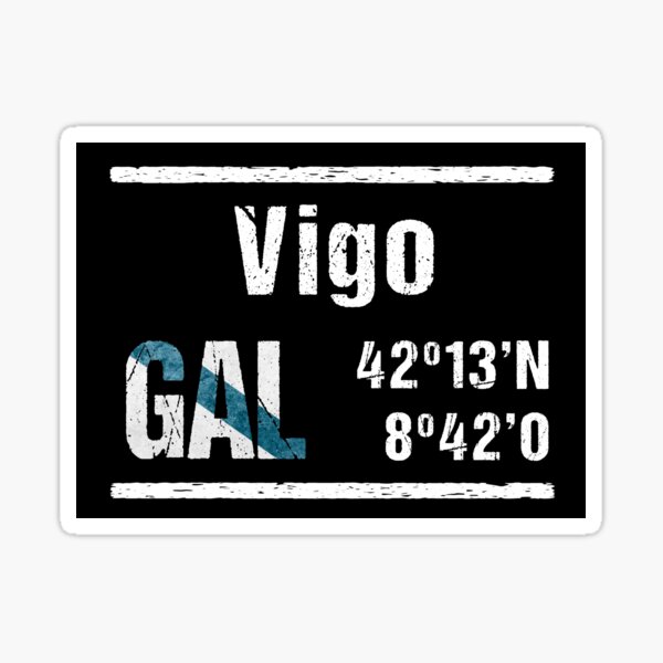 Vigo Galicia Coordenadas Pegatina