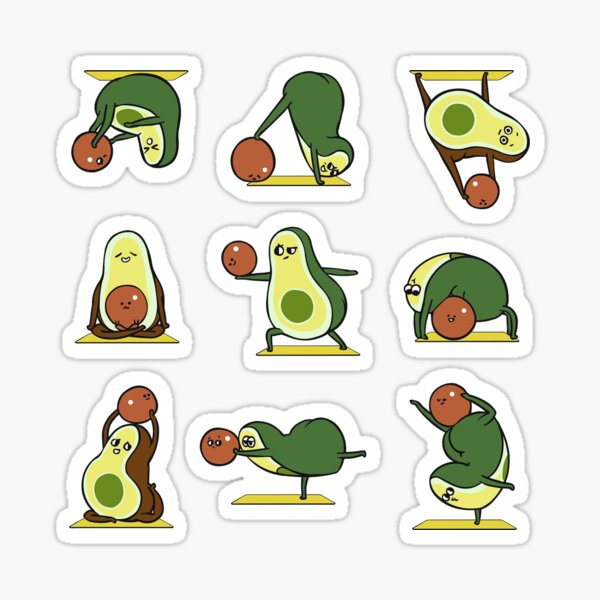 Avocado Yoga Sticker for Sale by Huebucket  Yoga stickers, Tumblr  stickers, Print stickers