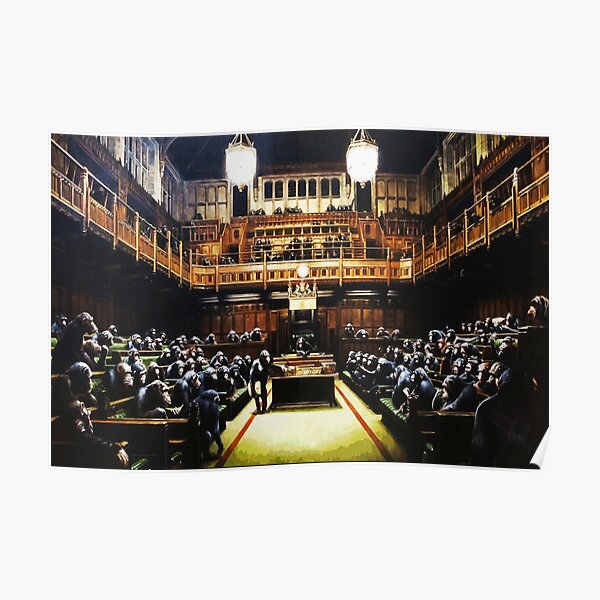 Banksy Monkey Parliament Poster