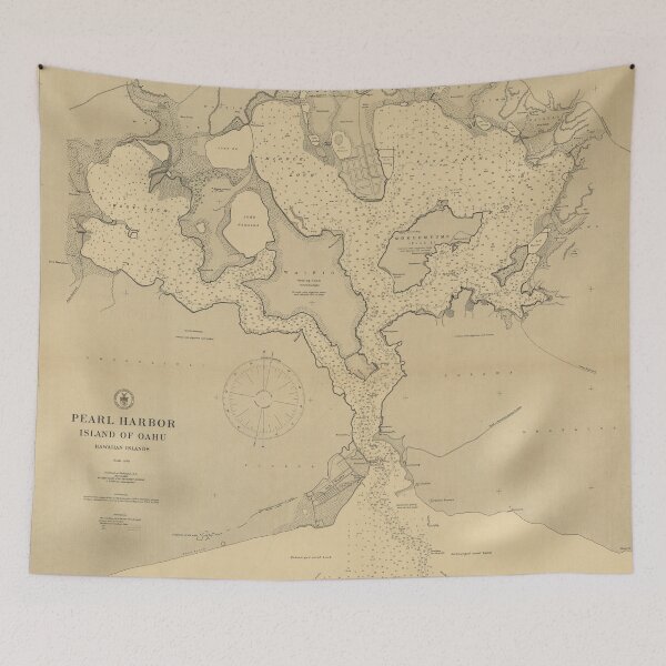 Item preview, Vintage Map of Pearl Harbor HI (1907) designed and sold by BravuraMedia.