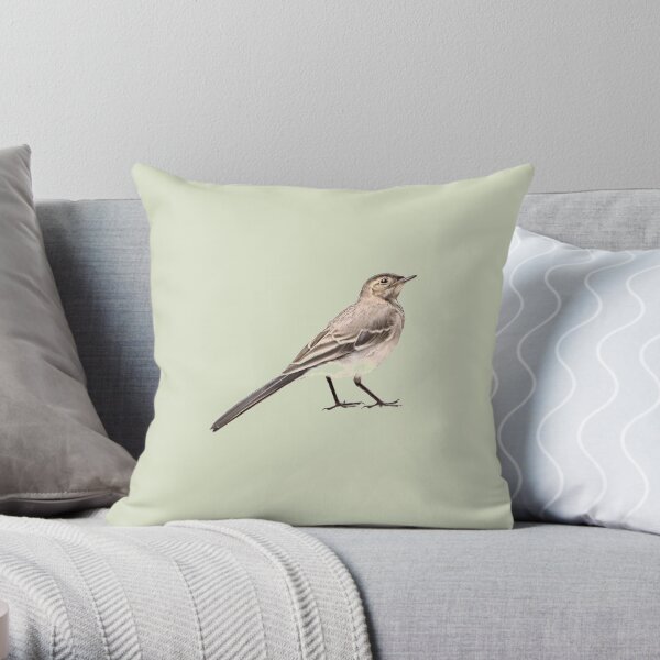 Little bird is little wagtail v1 Throw Pillow