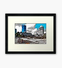 Downtown's Destruction Framed Print