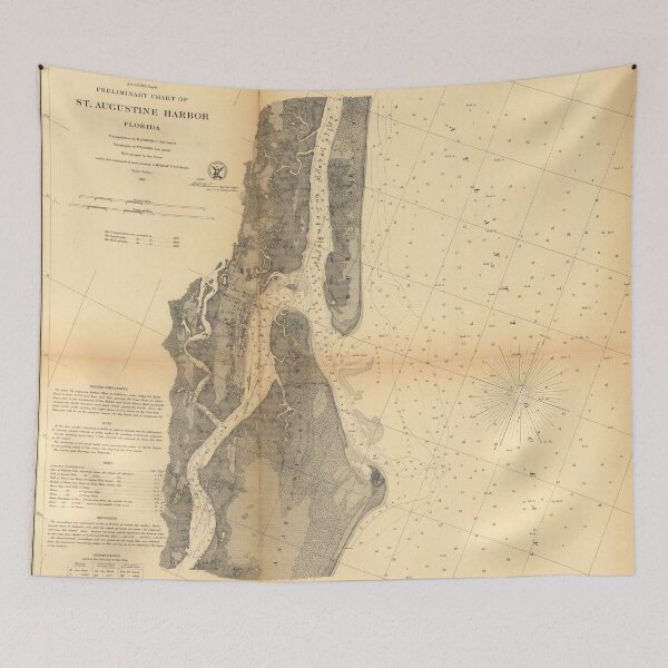 Item preview, Vintage Map of St Augustine Harbor (1862) designed and sold by BravuraMedia.