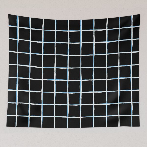 Item preview, Black blue plaid, pool tiles pattern, tartan designed and sold by Daria Rosen.