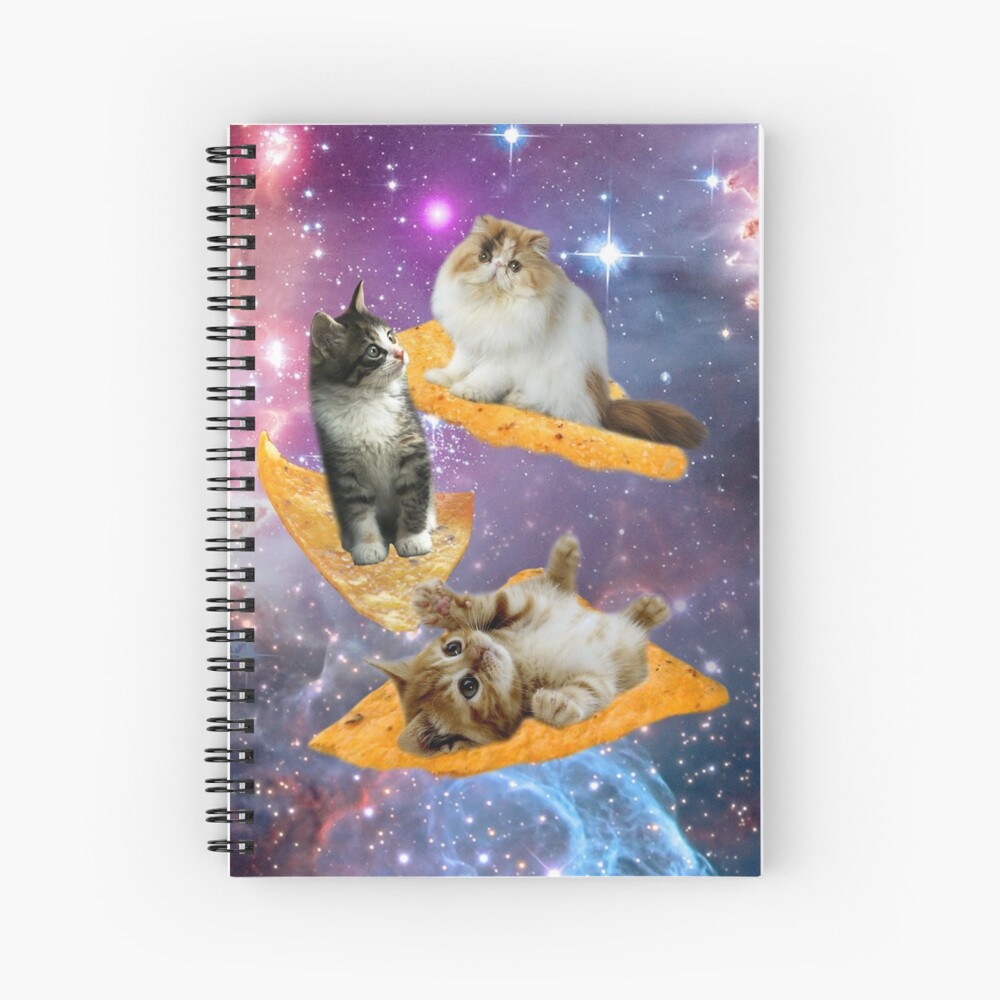 Cats, Doritos, SPACE Spiral Notebook for Sale by BattleGoat