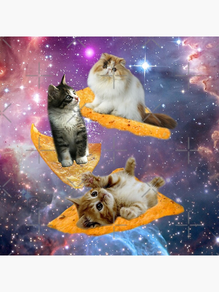 "Cats, Doritos, SPACE" Throw Pillow for Sale by BattleGoat Redbubble