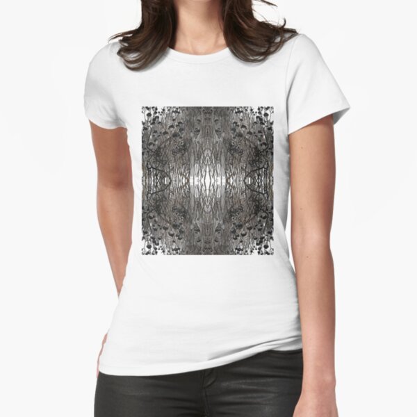 #Tree #Monochrome #Pattern #Design Symmetry nature tree wood old pattern dry Fitted T-Shirt