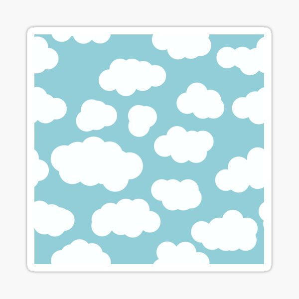 Item preview, Fluffy Cartoon Clouds on a Blue Sky designed and sold by MMPlastic.