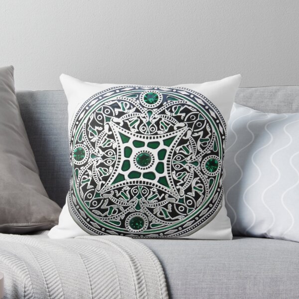 decoration, ornate, pattern, flower, art, proportion, antique, lace, embroidery, abstract Throw Pillow