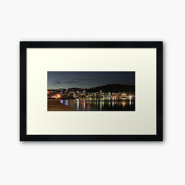 Wellington New Zealand at night Framed Art Print