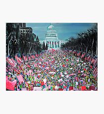 Lámina fotográfica Marcha de mujeres en Washington