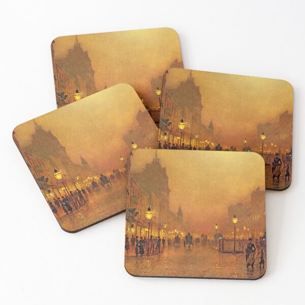 Item preview, John Atkinson Grimshaw - A Street at Night designed and sold by ArtExpression.