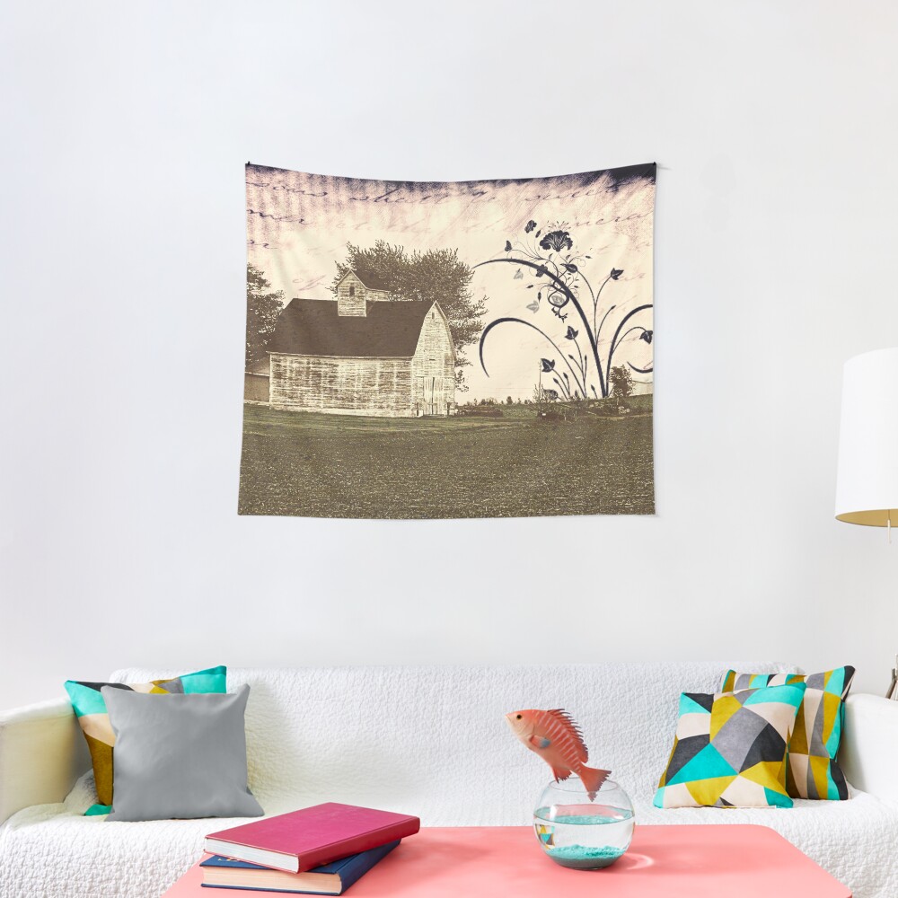 "Rustic White Barn Modern Cottage Chic Country Farmhouse Art A458" Tapestry by byNicol  Redbubble