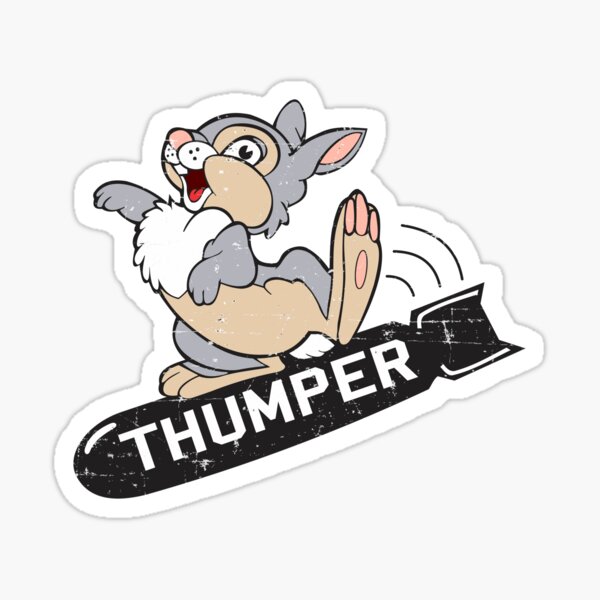 Boeing B-29 - “THUMPER” nose art - Grunge Style Sticker