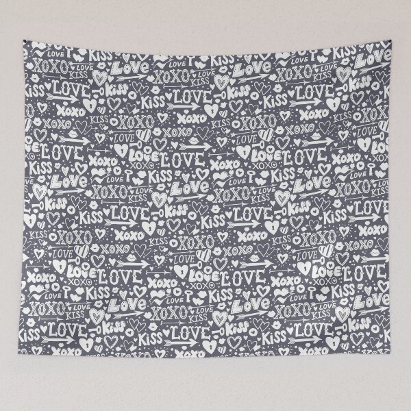 Item preview, Love doodles in neutral grey and white designed and sold by Daria Rosen.