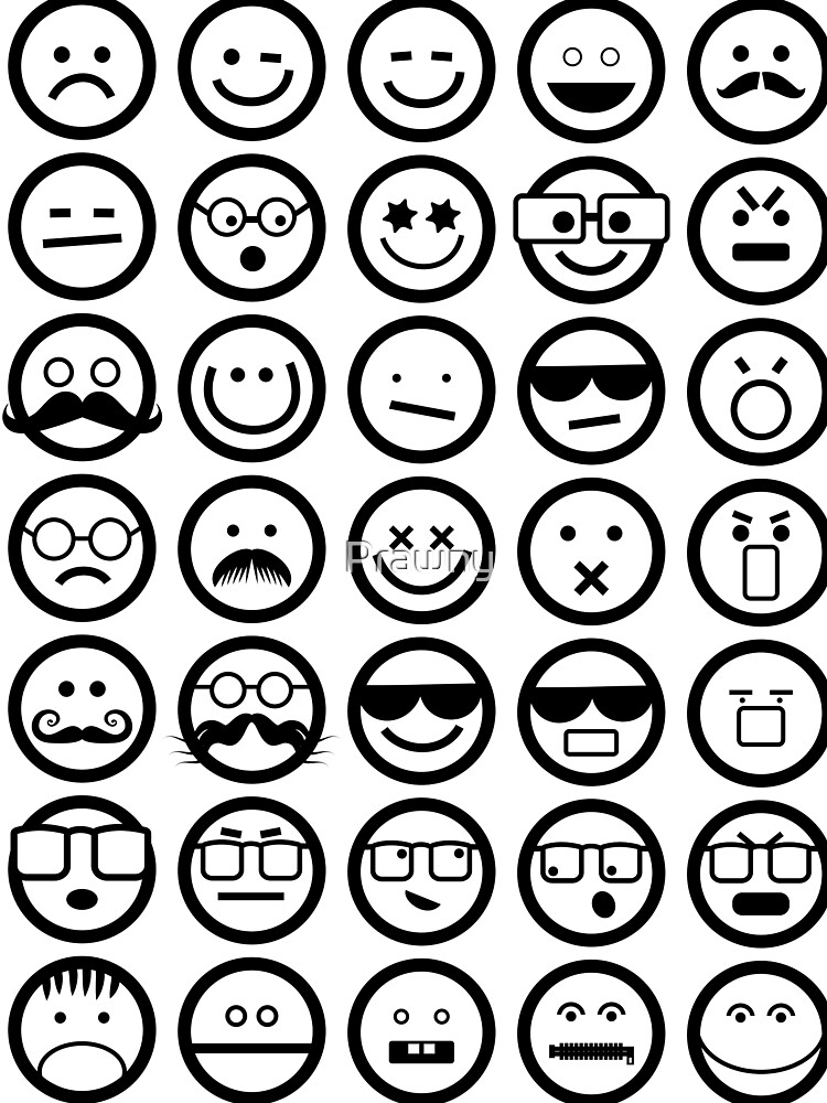 "Black and White Emoji Emoticons" Sleeveless Top by Prawny Redbubble