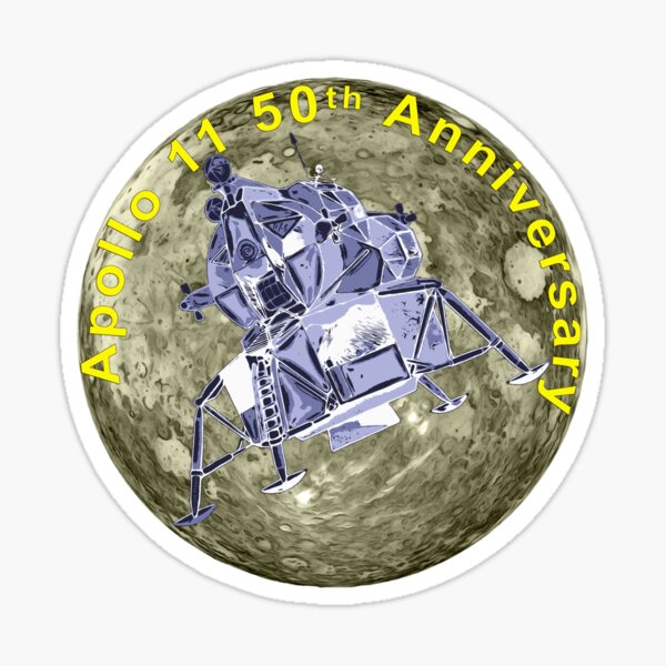 Apollo 11 50th Anniversary Lunar Module and Moon Sticker