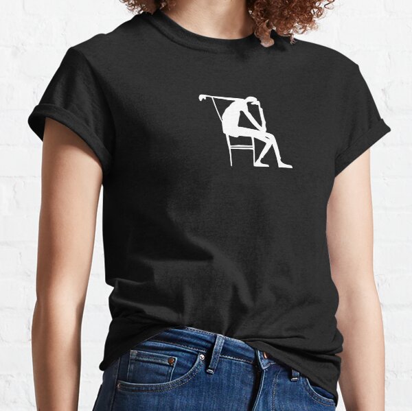 Item preview, Drawing by Franz Kafka, white on black designed and sold by kierkegaard.