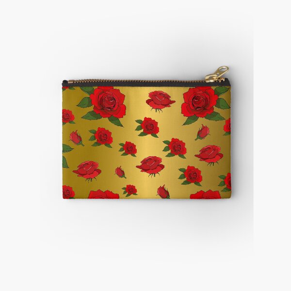 Item preview, Red roses on golden background designed and sold by Nataliya Pshenychna.