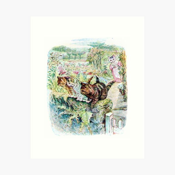 Item preview, Beatrix Potter - Kittens Playing on a Wall designed and sold by forgottenbeauty.