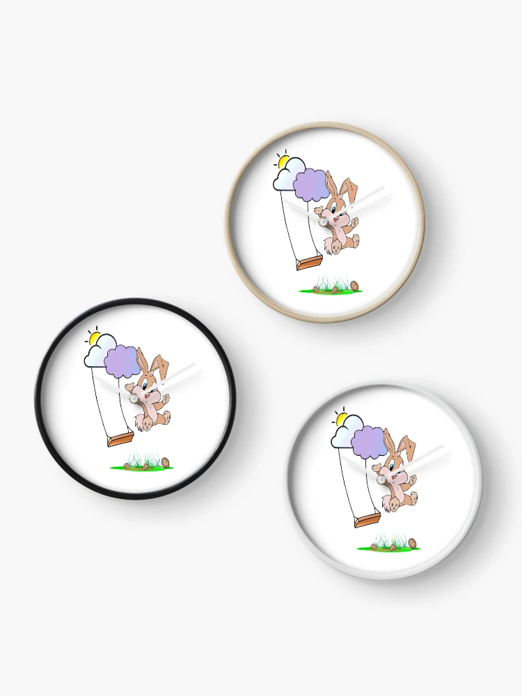Thumbnail 3 of 4, Clock, Happy Rabbit designed and sold by Raeolus.