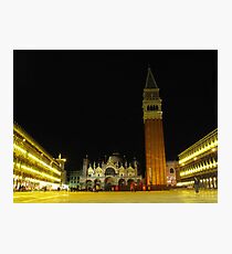 Night time in St Marco Square, Venice, Italy Photographic Print