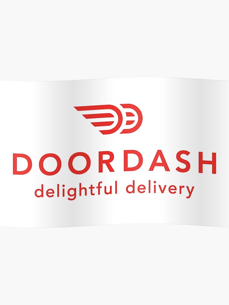 Doordash Fahrer Bekleidung Einfaches Logo Only Design Poster