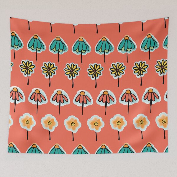 Item preview, Peach Doodle Flowers designed and sold by Sandra Hutter.