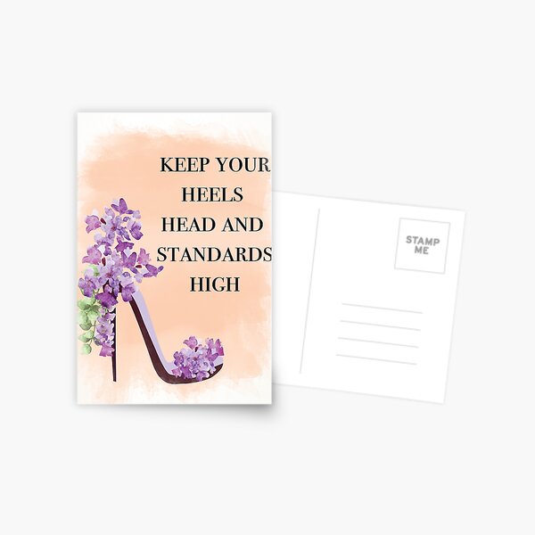Coco Chanel Quote with Purple Floral High Heels Postcard for Sale by  MegaCanvas
