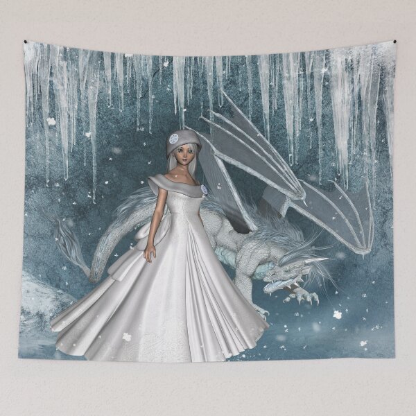 Item preview, Wonderful fantasy girl with ice dragon designed and sold by nicky2342.