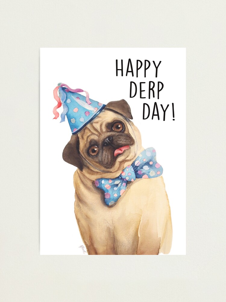 Alternate view of Derp Pug Photographic Print