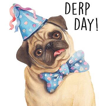 Artwork thumbnail, Derp Pug by Sarah Mac Illustration