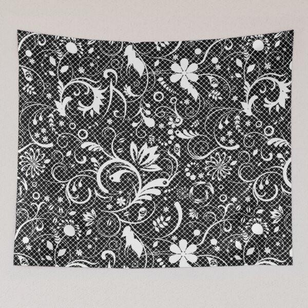 Item preview, Vintage Lace // Asian Lace pattern // White Lace on Black Background designed and sold by WandaStar.