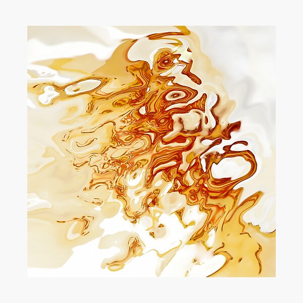 white and orange acquerello Photographic Print