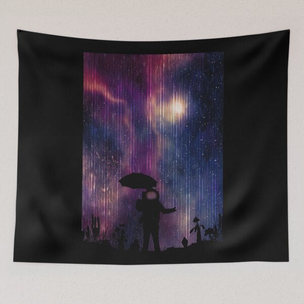 Item preview, Astronaut with umbrella on distant world in interstellar rain designed and sold by Quentin1984.