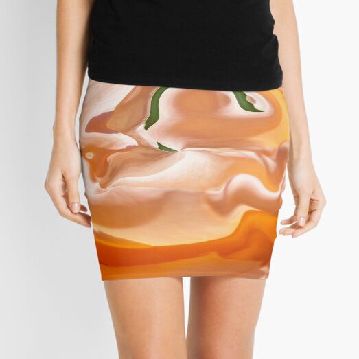 orange light and shade Mini Skirt