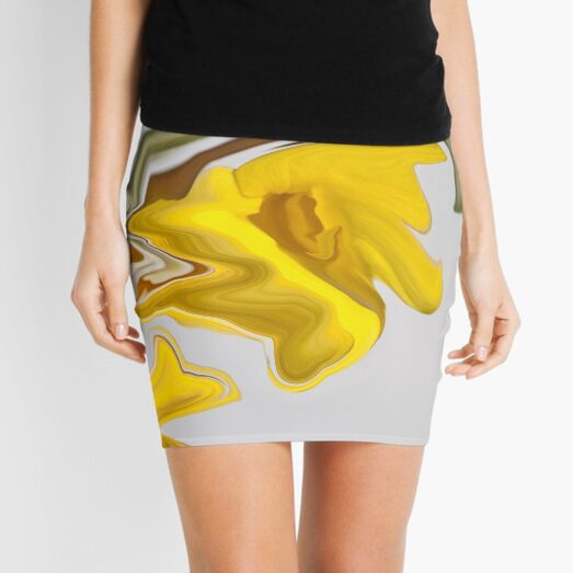 abstract yellow contrasts Mini Skirt