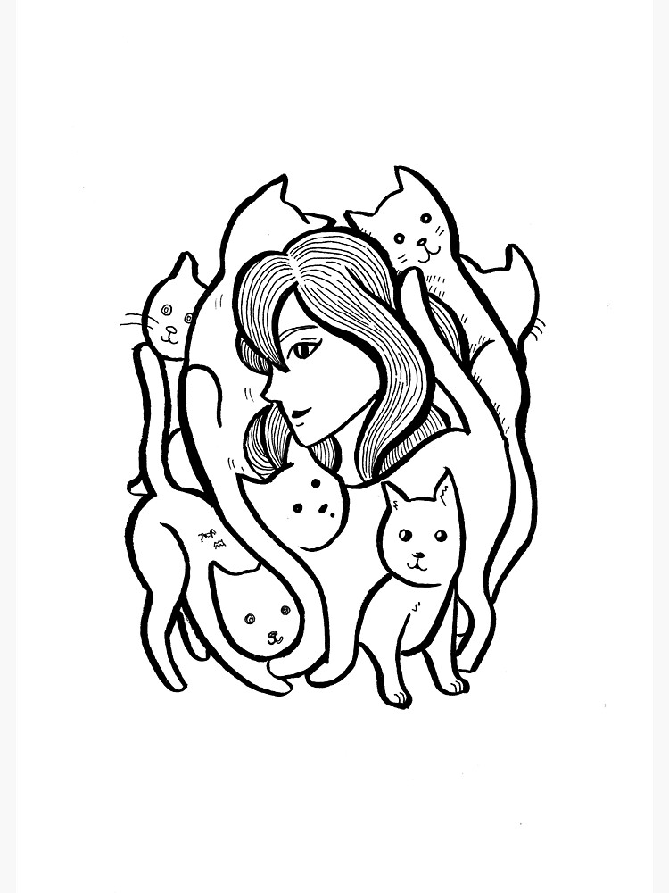 Thumbnail 3 of 3, Sticker, Crazy Cat Lady designed and sold by PoppyMosa.