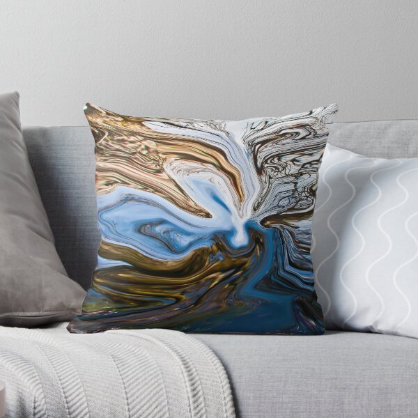 fluid water Throw Pillow