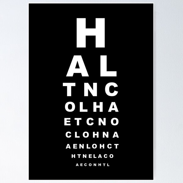 Eye Exam Chart Vision Eye Test Chart Snellen Eye Charts For Eye Exams 20  Feet Symbol Novelty Medical Wall Occluder Vision Thick Paper Sign Print  Picture 8x12 - Poster Foundry