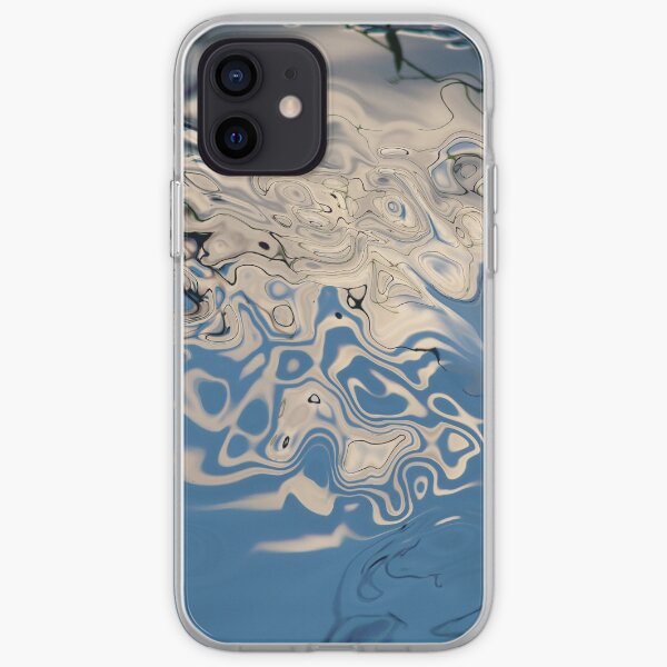 white and blue abstractions iPhone Soft Case