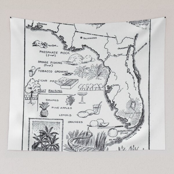 Item preview, Vintage Map of Florida (1912) designed and sold by BravuraMedia.