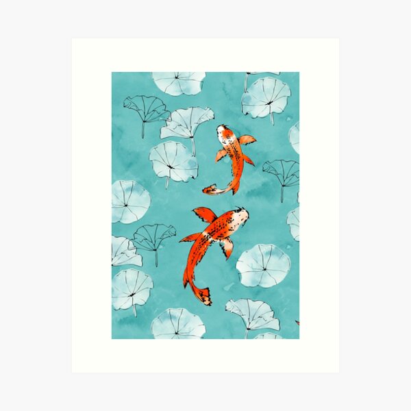 Japanese Koi Fish Art Board Print for Sale by Playfullprints