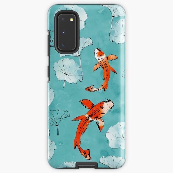 Waterlily koi in turquoise Samsung Galaxy Tough Case