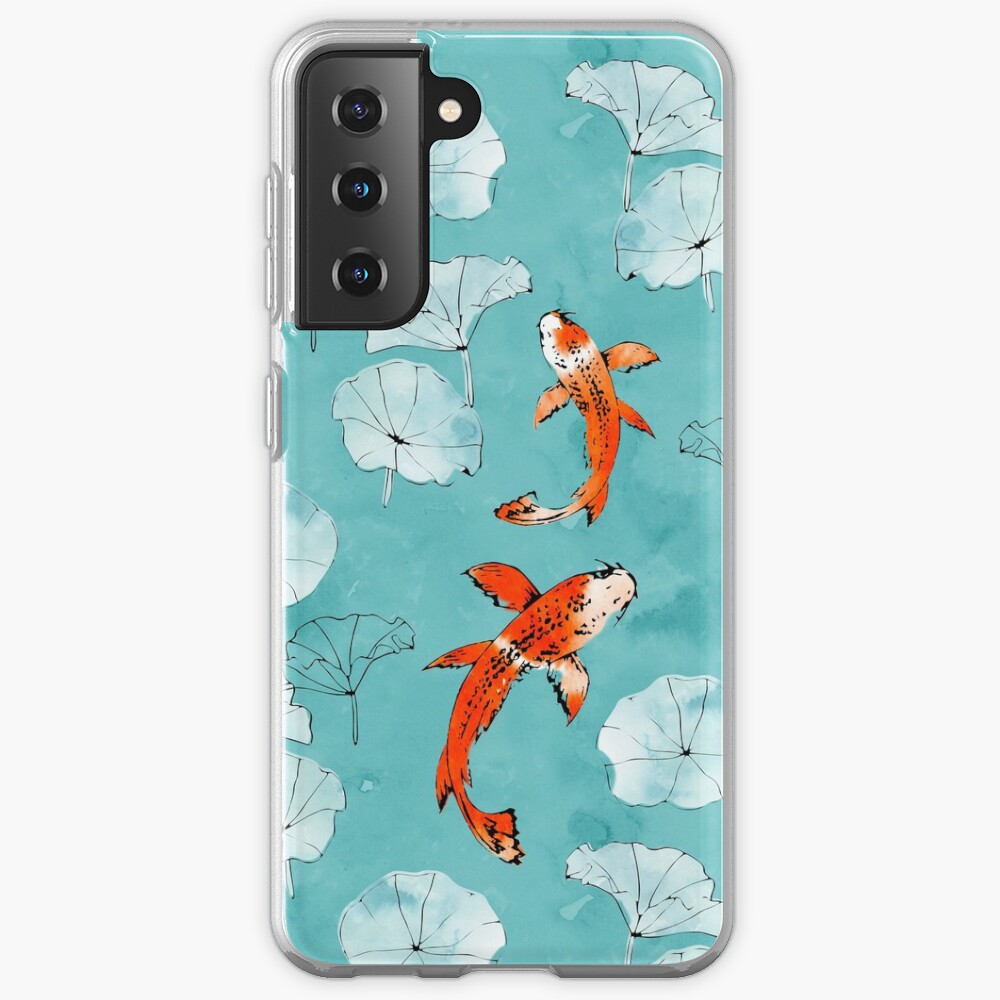 Waterlily koi in turquoise Case & Skin for Samsung Galaxy